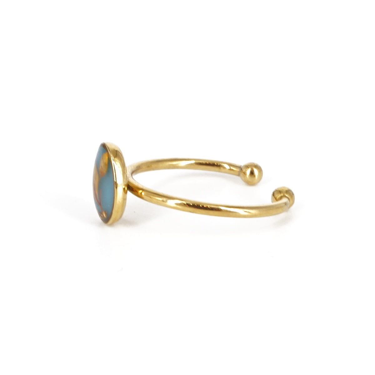 ANELLO FIORI SMALL CELESTE ANELLO BASIC OVALE CELESTE ANNA FADDA