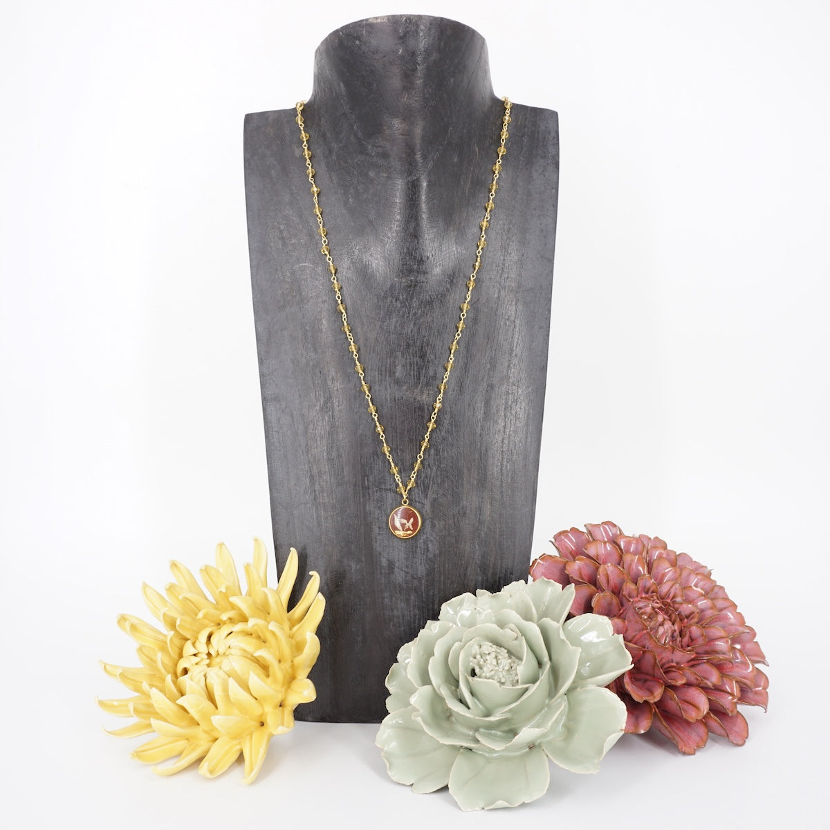 Collana bottone rosario mattone COLLANA BOTTONE ROSARIO MATTONE ANNA FADDA