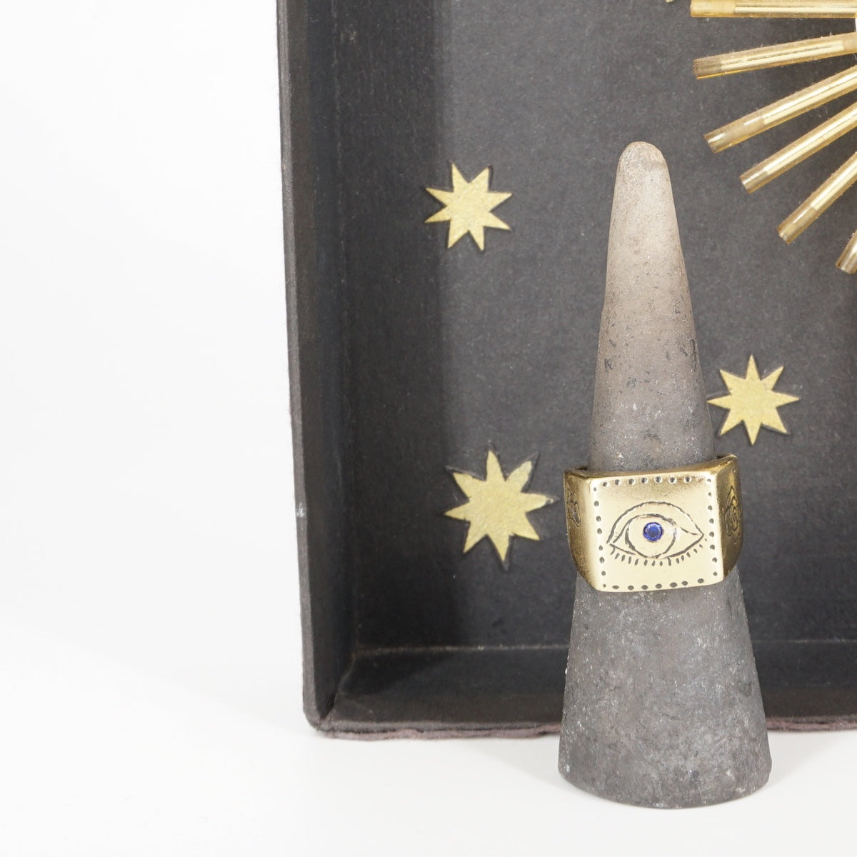 ANELLO CHEVALIER QUADRATO OCCHIO BLU ANELLO CHEVALIER QUADRATO OCCHIO BLU NEFELI