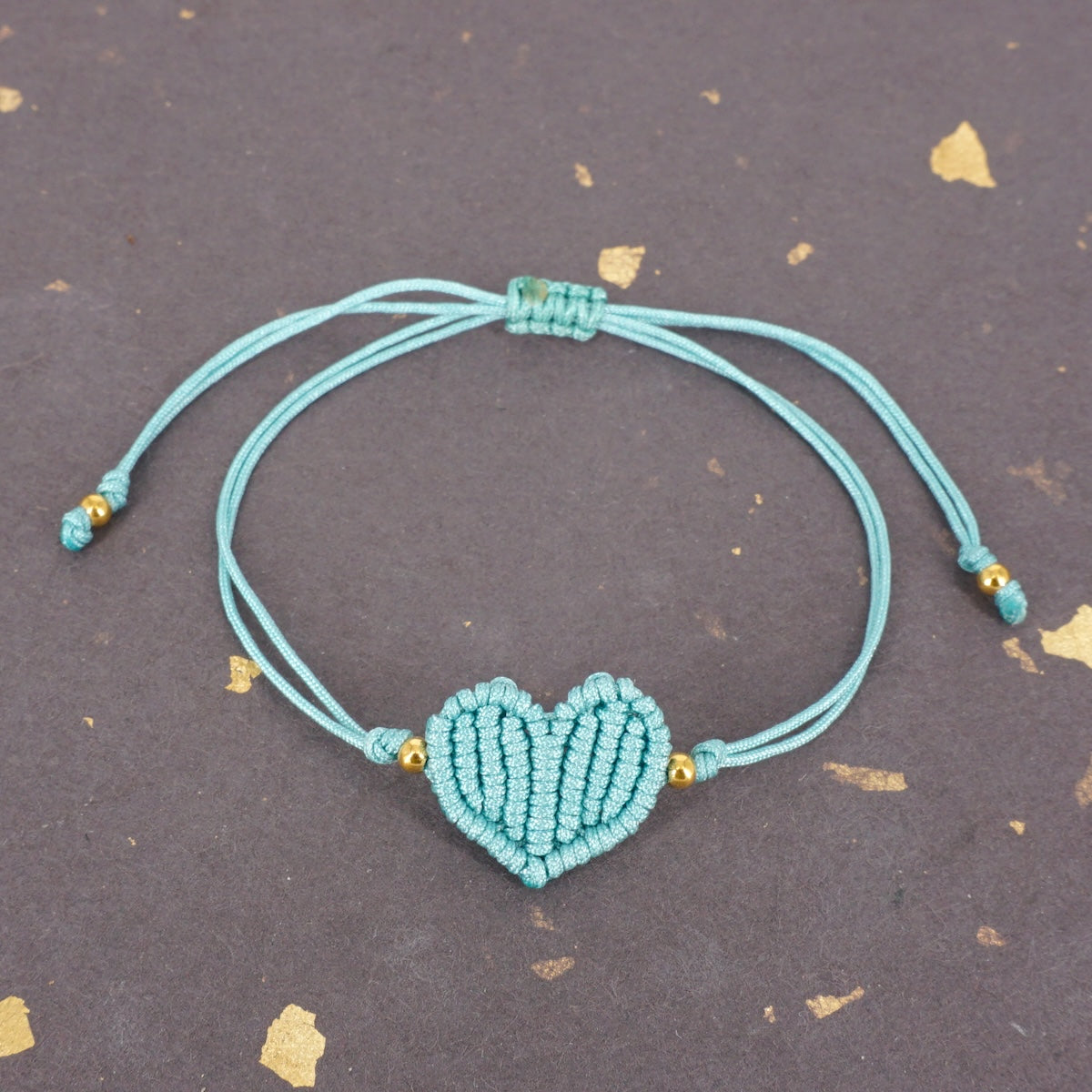 BRACCIALE CUORE BORDATO VERDE BRACCIALE CUORE BORDATO VERDE ACQUA NOMADEA