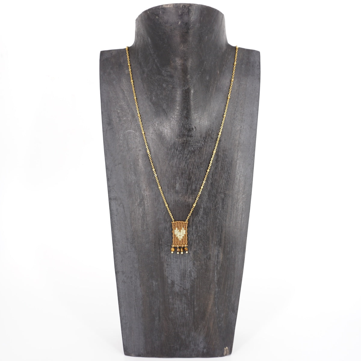 COLLANA TALISMANO MINI CUORE MARRONE COLLANA TALISMANO MINI CUORE MARRONE NOMADEA