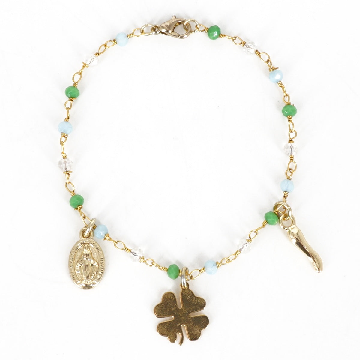 BRACCIALE ROSARIO TRE CHARM QUADRIFOGLIO BRACCIALE ROSARIO TRE CHARM QUADRIFOGLIO SVEVA
