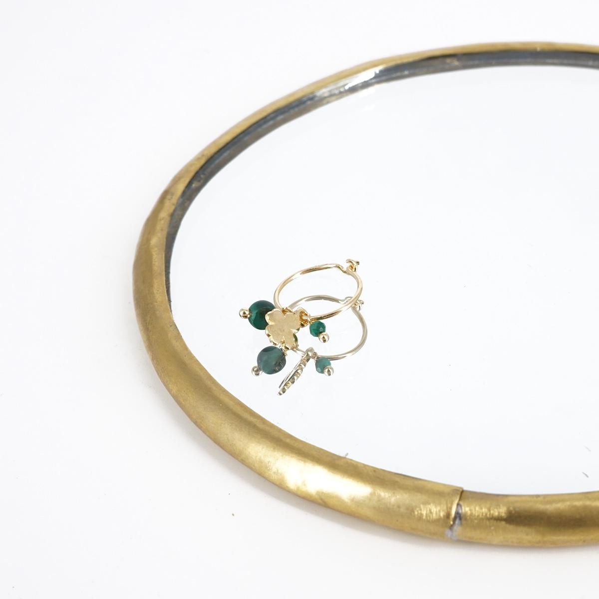 Mono hoop quadrifoglio con pietre