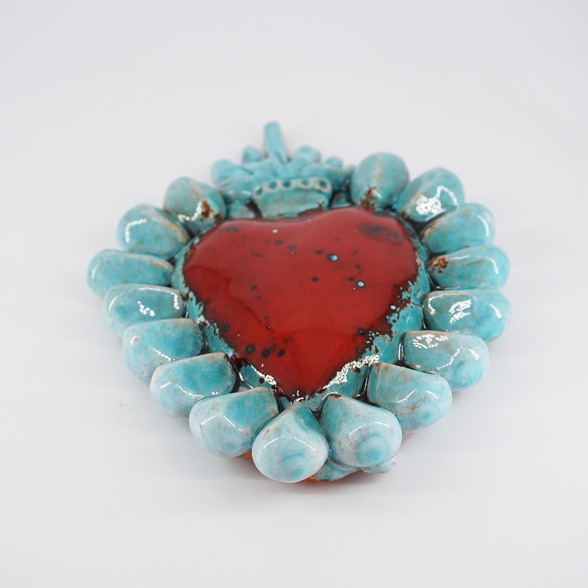 Ex voto large GOCCE green aqua and red