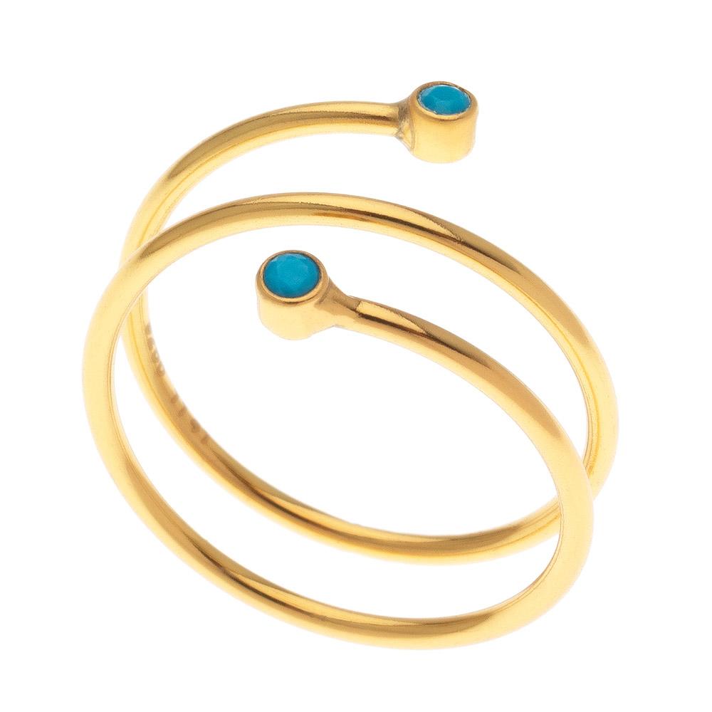 ARTEON ANELLO SPIRALE PIETRE AZZURRE
