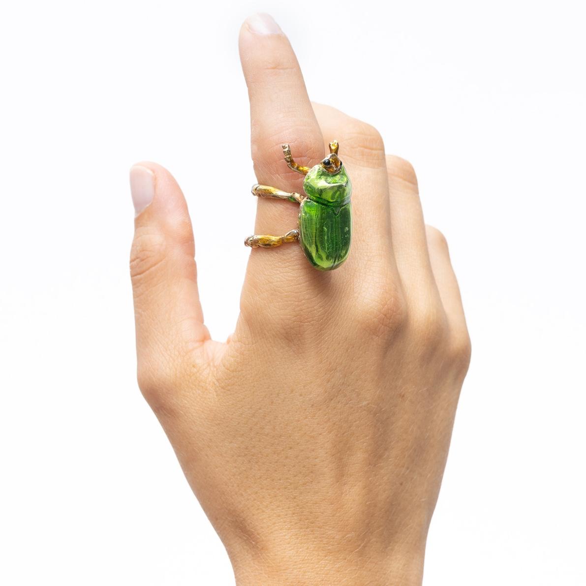 Anello SCARABEO VERDE femmina large ANELLO SCARABEO VERDE F LARGE OFFICINE904
