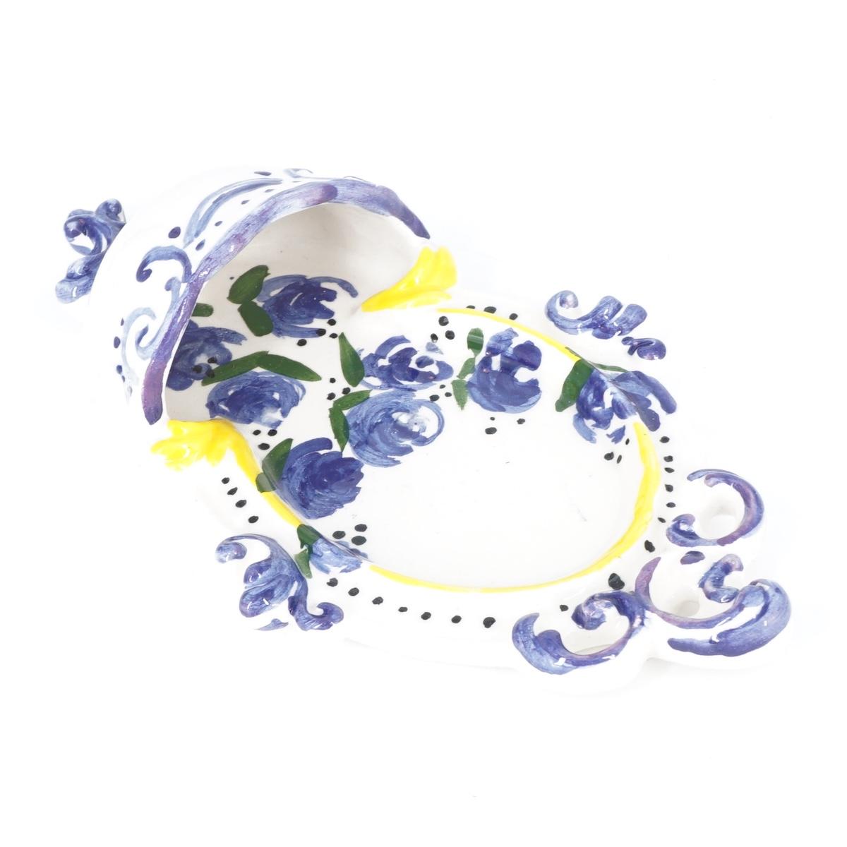 Acquasantiera small barocca BLU E GIALLO ACQUASANTIERA SMALL BAROCCA BLU E GIALLO ZENJI CERAMICS