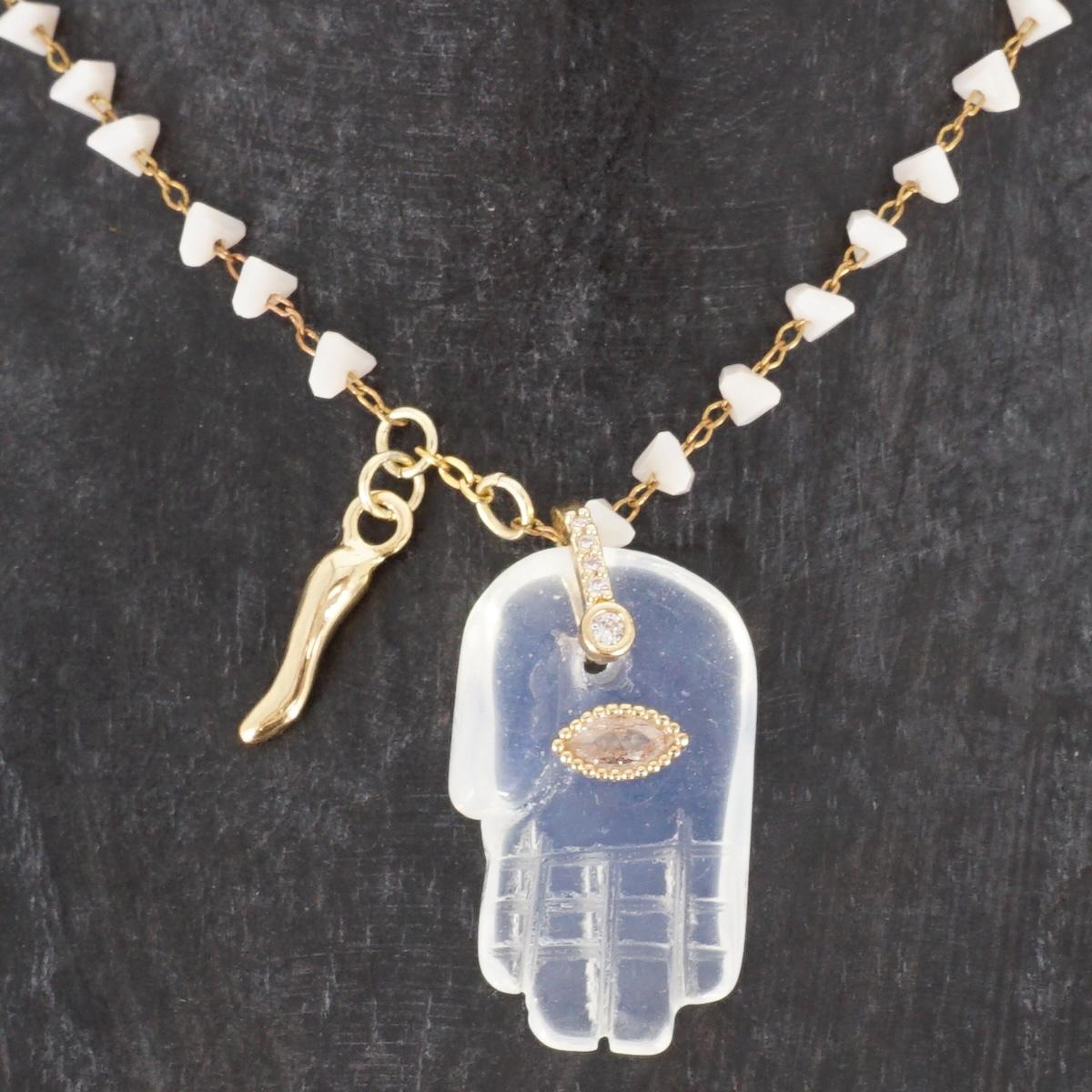 Rosario MANO DI FATIMA trasparente ROSARIO MANO DI FATIMA TRASPARENTE SOPHIE GIOIELLI
