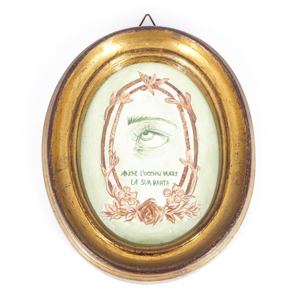 ANCHE L'OCCHIO ovale oro fondo verde ANCHE LOCCHIO OVALE ORO FONDO VERDE CATERINA BERTA