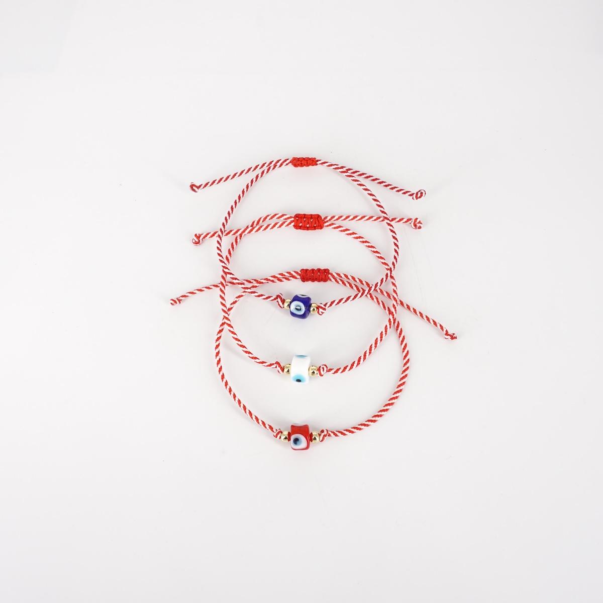 BRACCIALE OCCHIETTO VETRO BIANCO