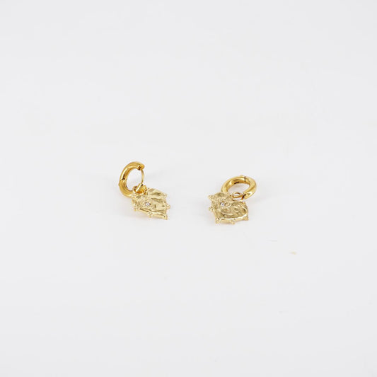 Orecchini CUORICINI martellati strass