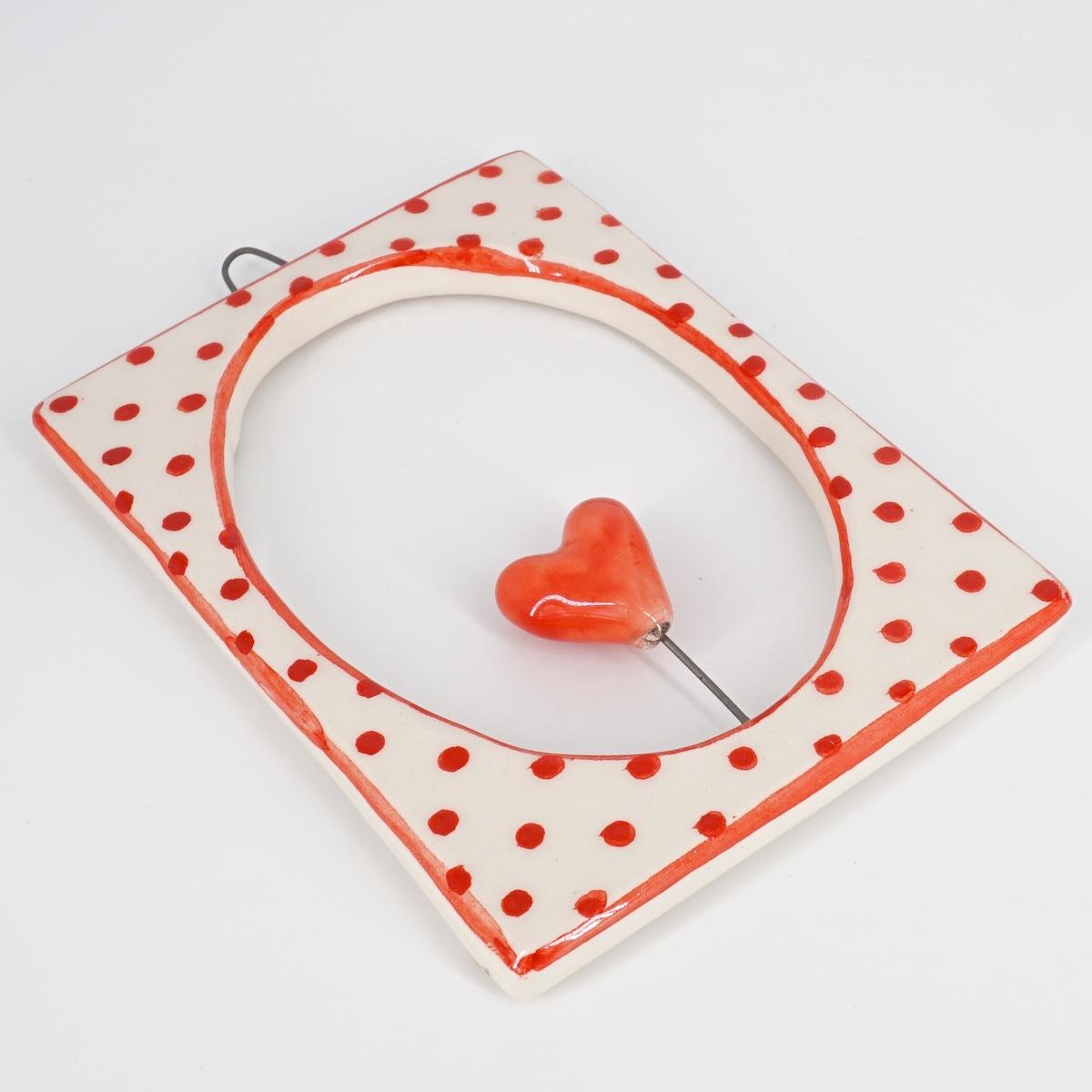 Cornice CUORE rosso righe verde scuro