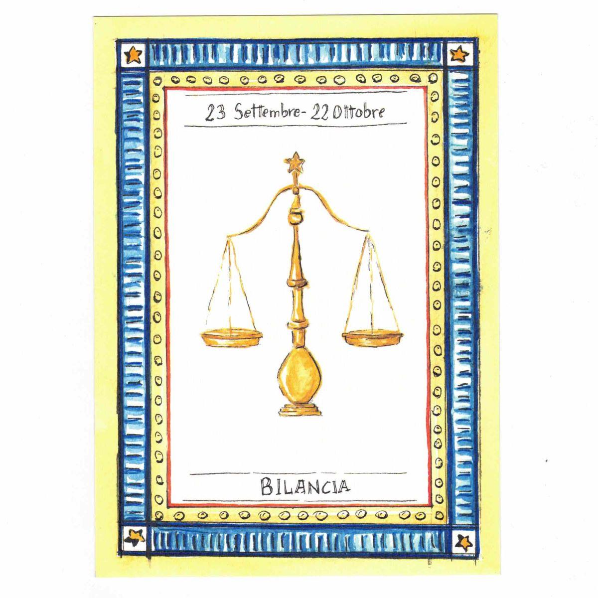 Cartolina zodiaco BILANCIA