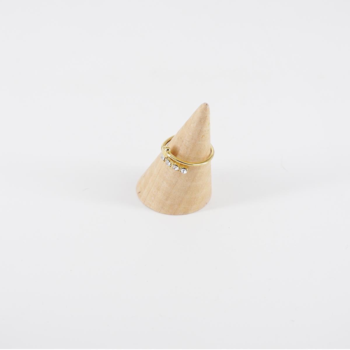 Anello SPIRALE CUORE E STRASS BIANCO