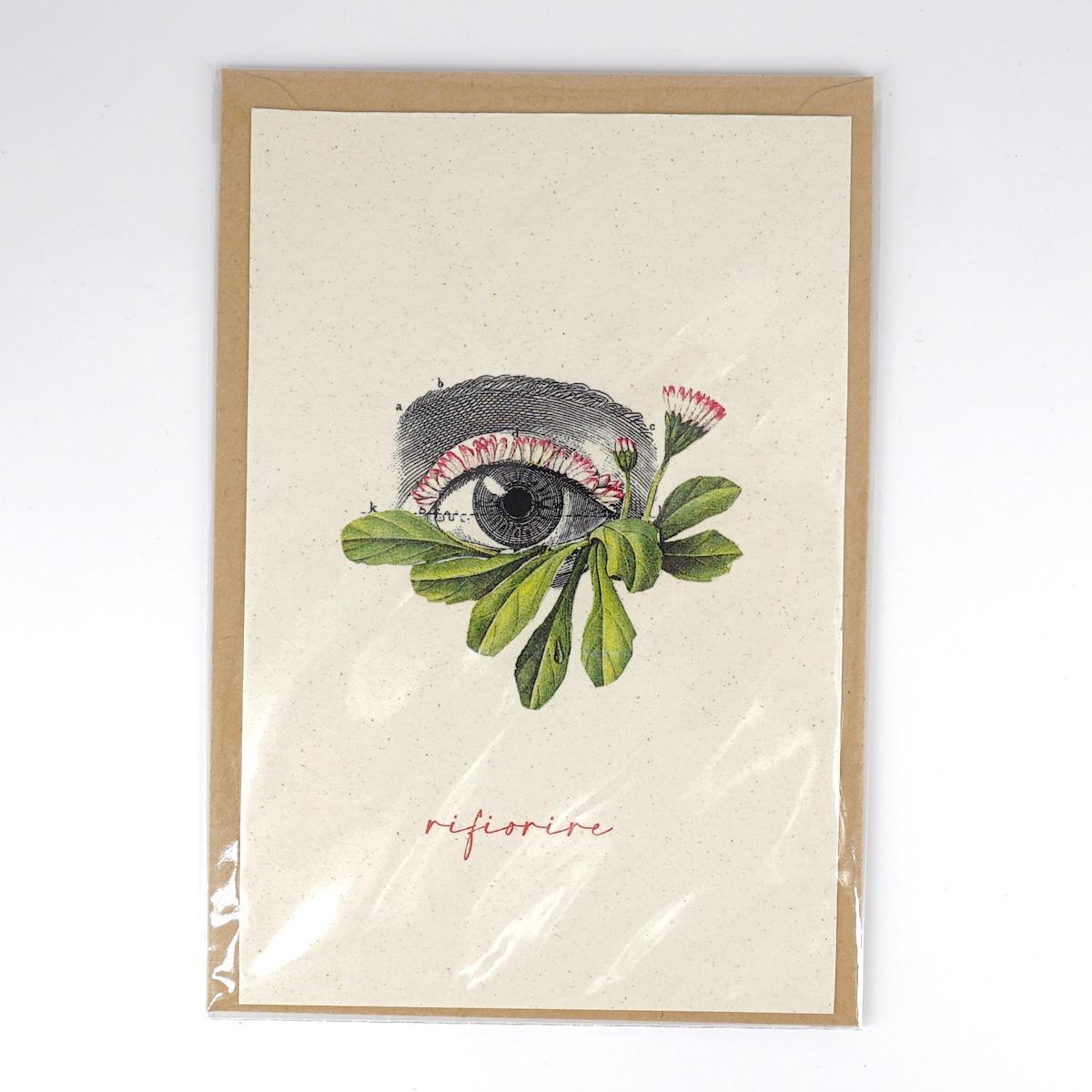 Card RIFIORIRE occhio con margherite