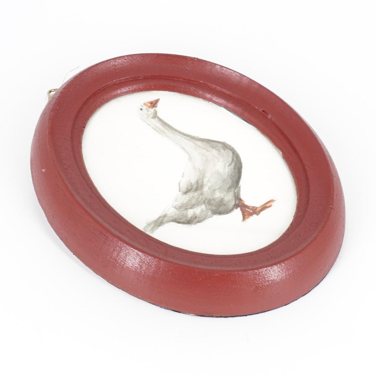 Quadretto OCA ANSER ANSER CORNICE OVALE BORDEAUX CATERINA BERTA