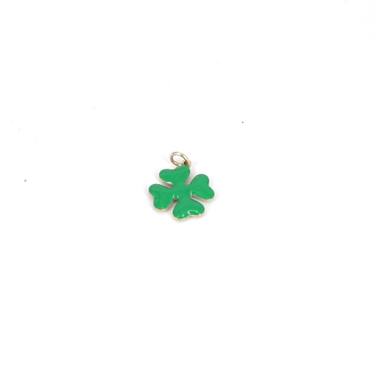 SOPHIE GIOIELLI CHARM QUADRIFOGLIO ARGENTO DORATOSMALL VERDE