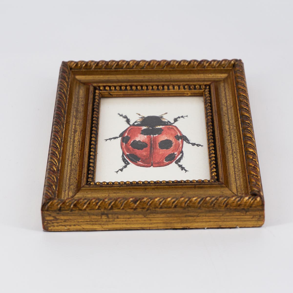 Quadretto COCCINELLA rettangolo oro