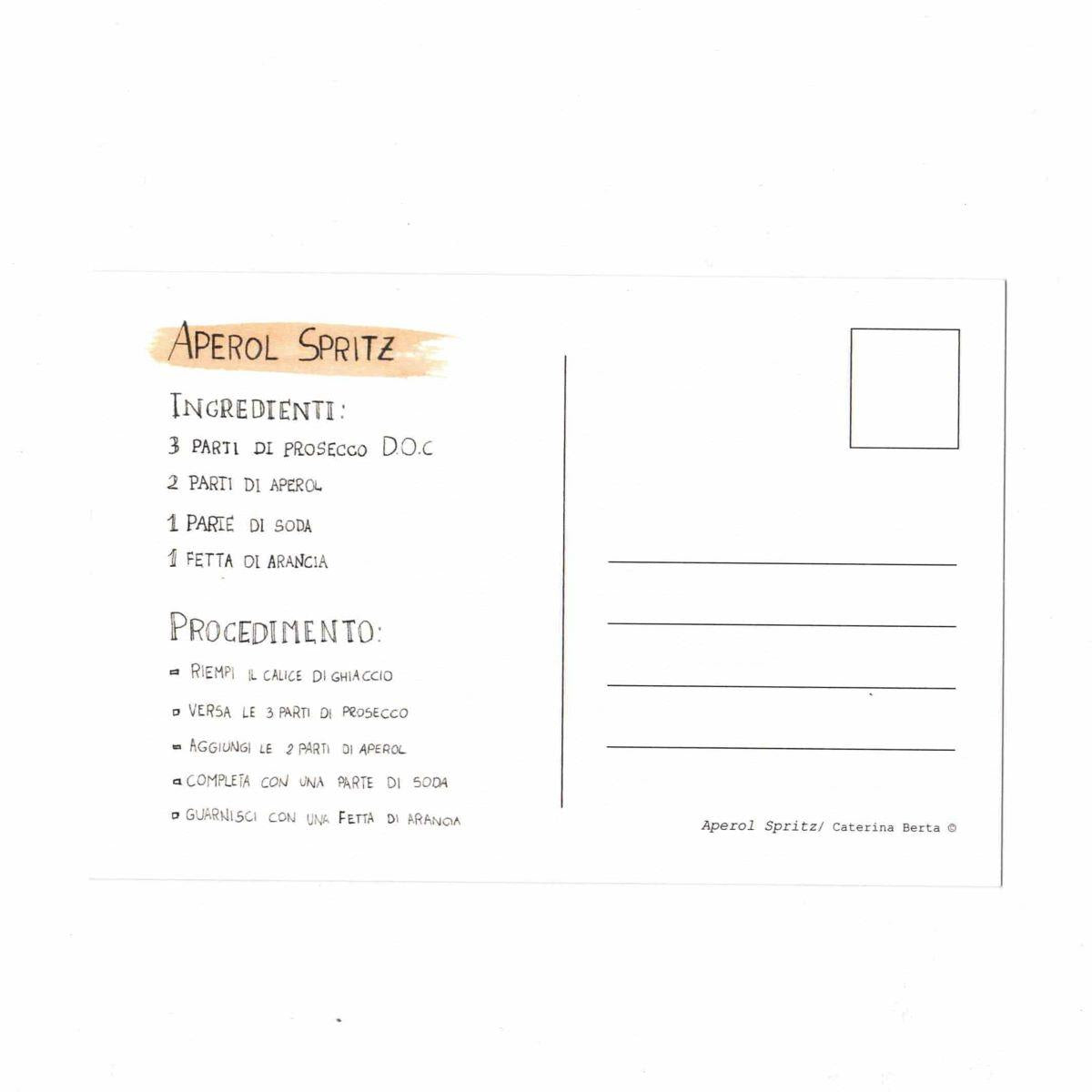 APEROL SPRITZ cocktail postcard