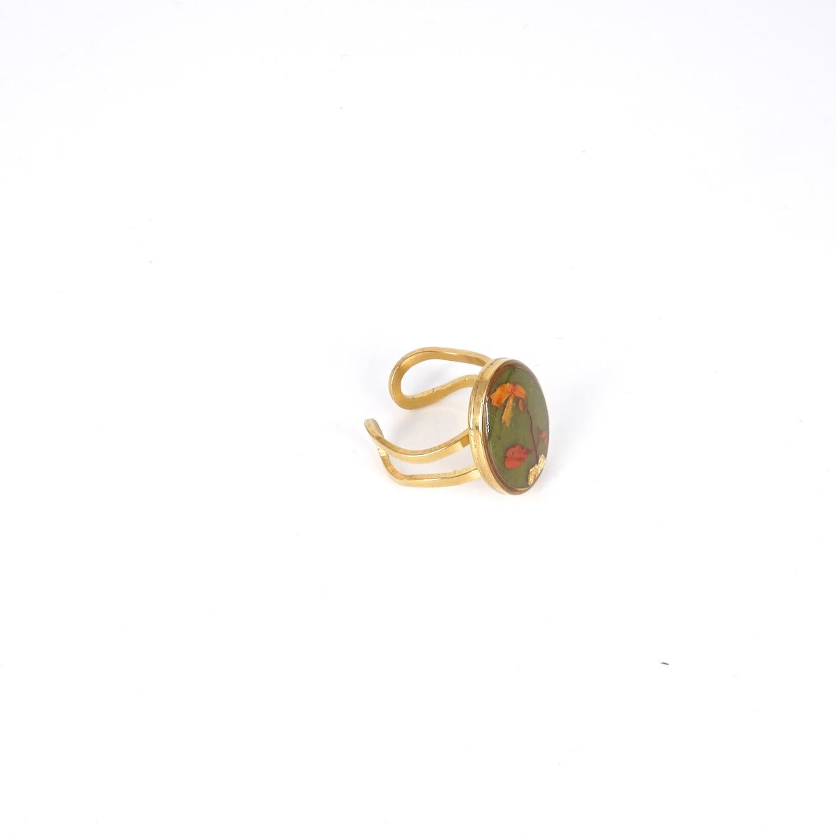 Anello ovale big Verde Chiaro