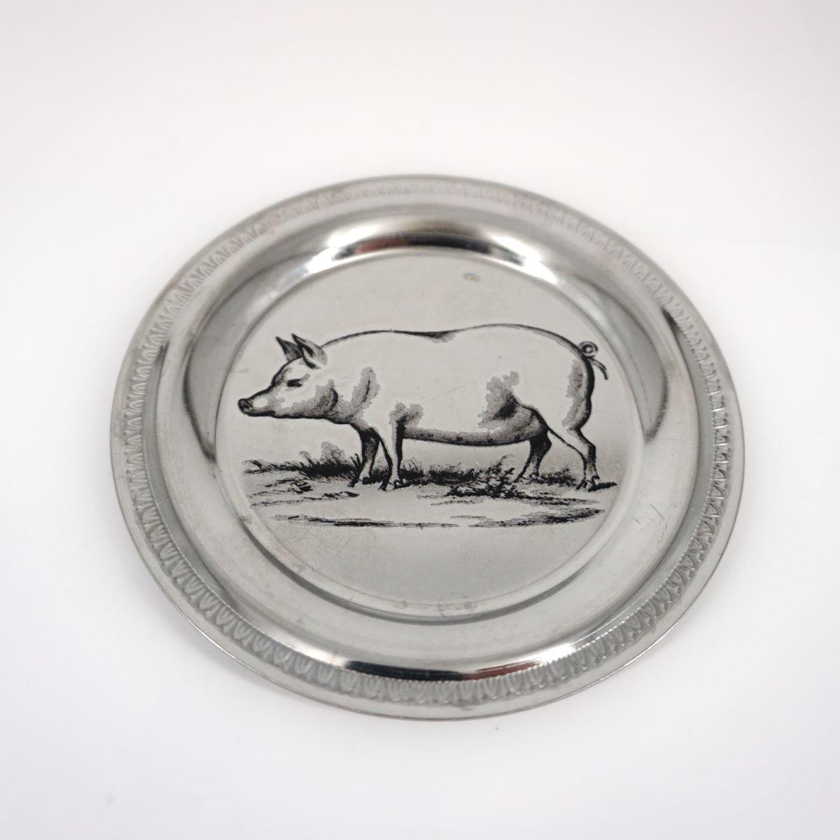 Piattino vintage MAIALE TONDO GUILLOCHÉ