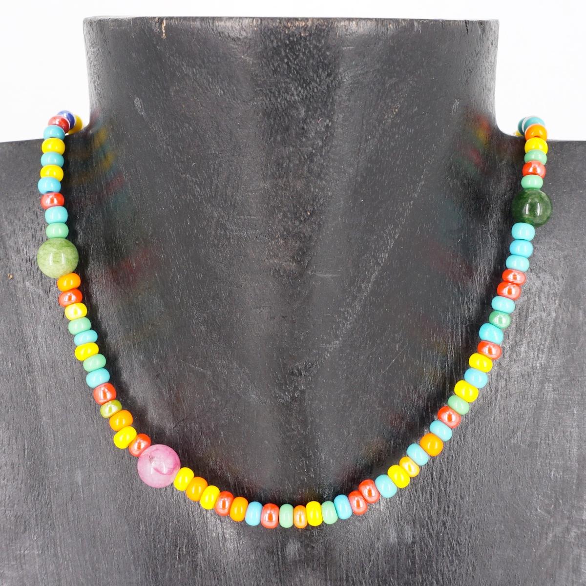 COLLANA PERLINE E PIETRE MULTICOLOR COLLANA PERLINE E PIETRE 45 CM CRISTIANO