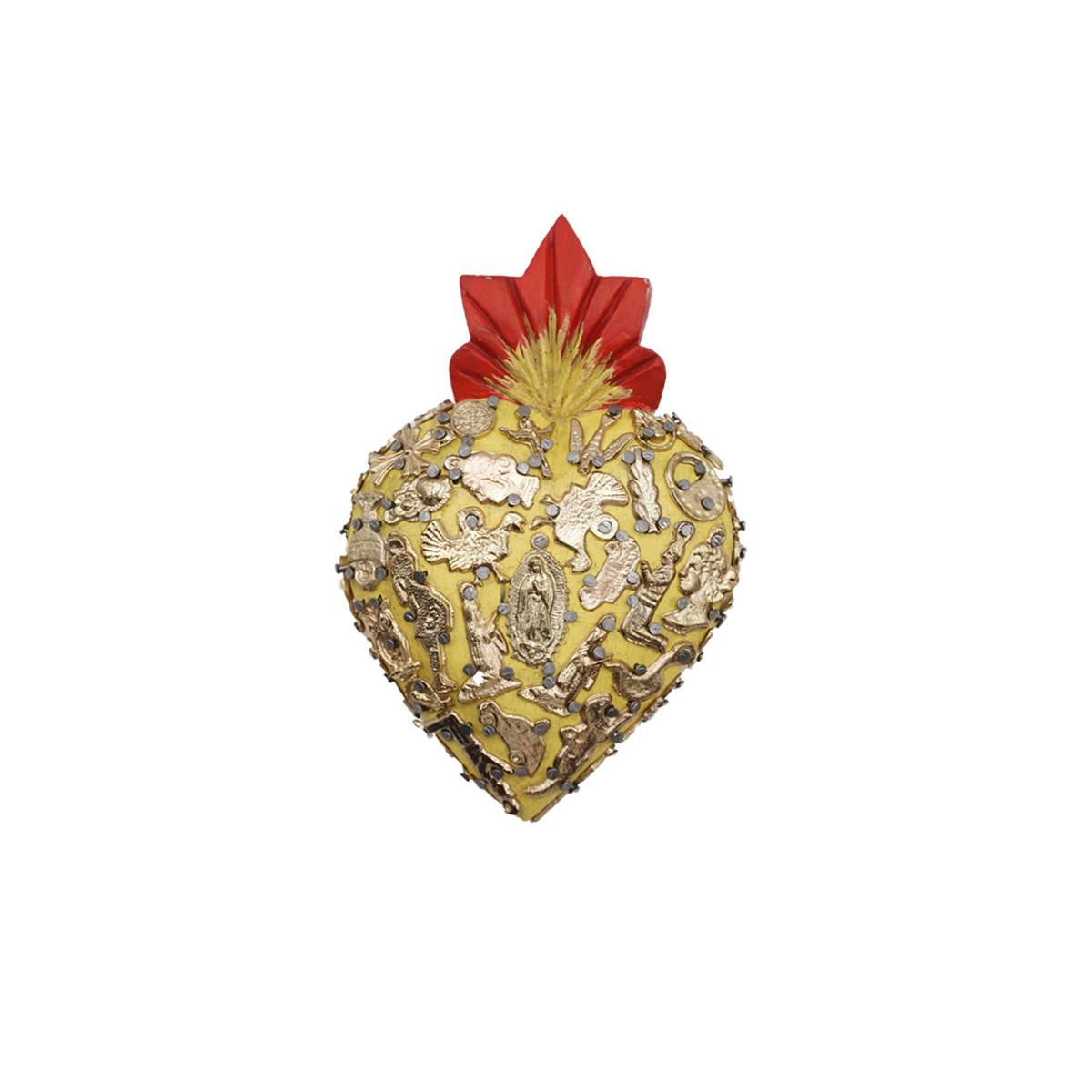 ARTE FASHION MEXICO CUORE LEGNO GIALLO MEDIUM