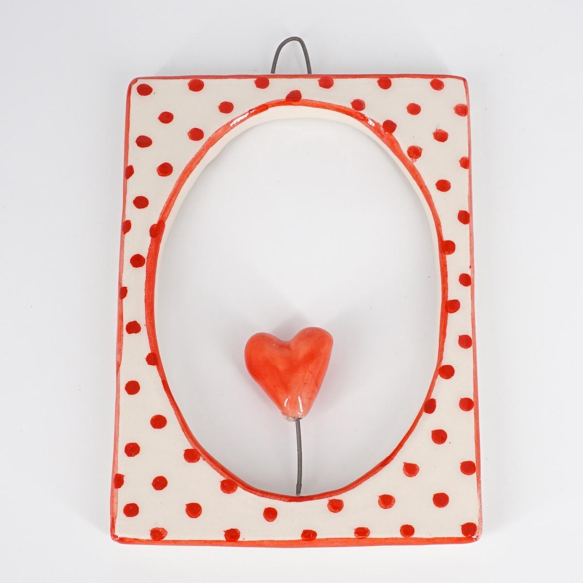 Cornice CUORE rosso righe verde scuro