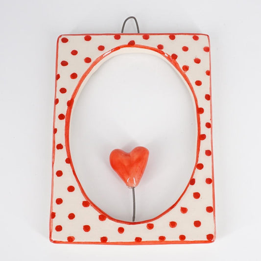 Cornice CUORE rosso righe verde scuro