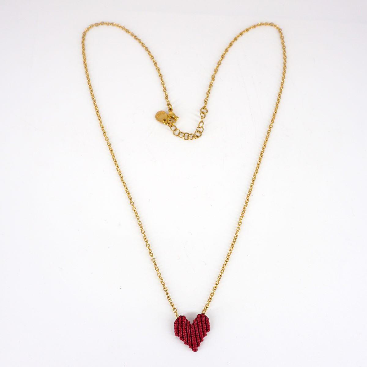 NOMADEA COLLANA CUOREPIATTO BORDEAUX
