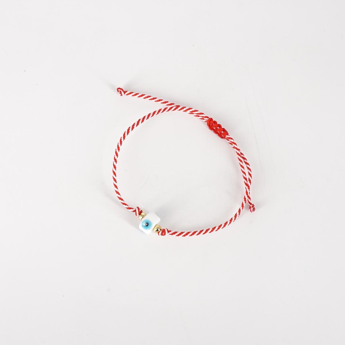 BRACCIALE OCCHIETTO VETRO BIANCO