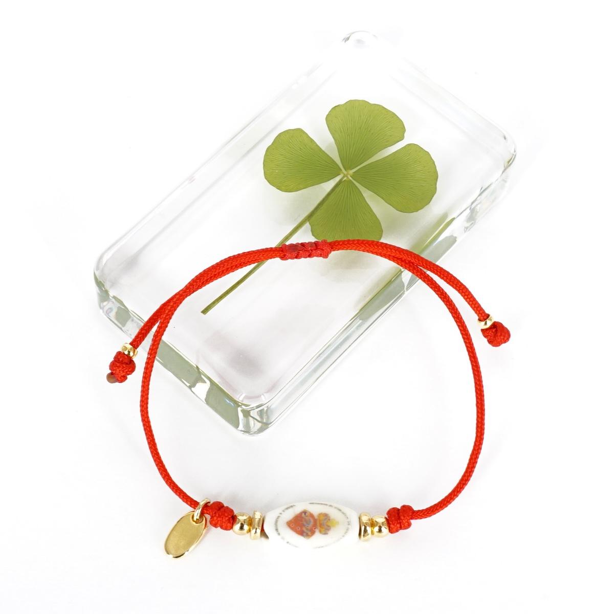 BRACCIALETTO EX VOTO ROSSO CORDINO BRACCIALE EX VOTO CERAMICA SSOLO COMPLEMENTOS
