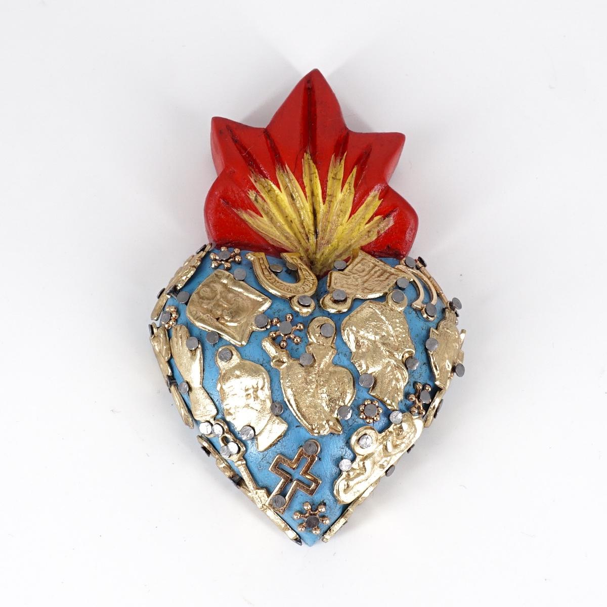 Cuore in legno small AZZURRO CUORE LEGNO SMALL AZZURRO ARTE FASHION MEXICO