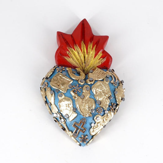 Cuore in legno small AZZURRO CUORE LEGNO SMALL AZZURRO ARTE FASHION MEXICO