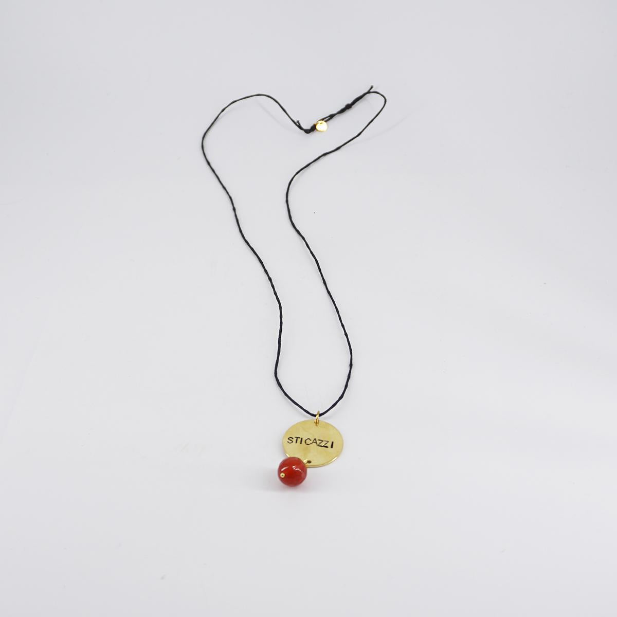 Collana STICAZZI cordino + perlina