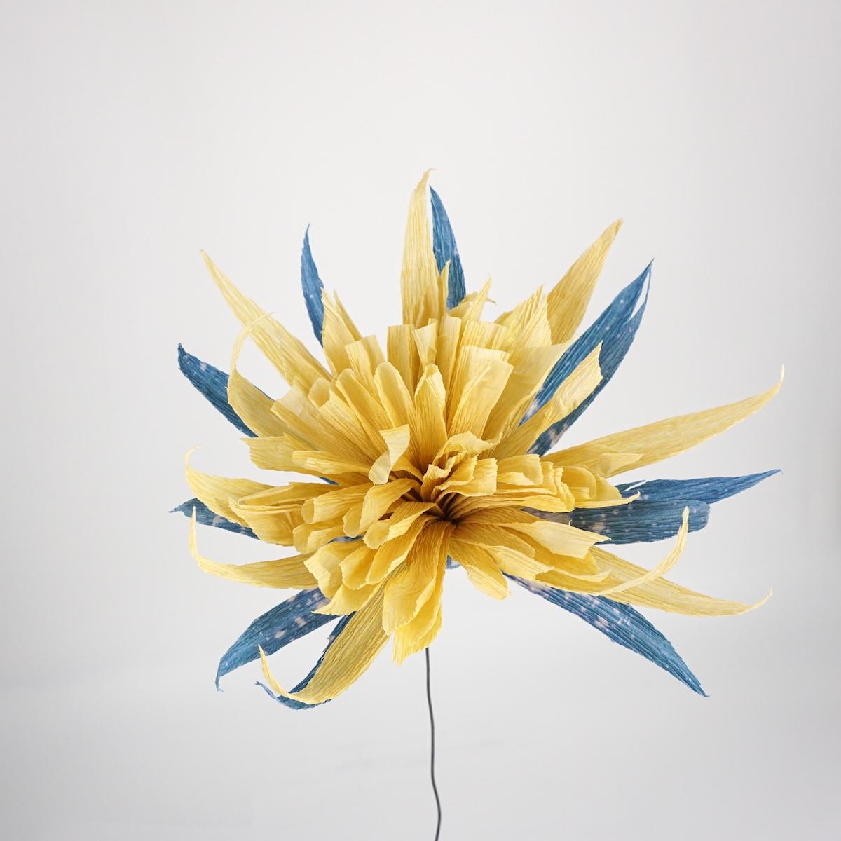 ANDREA MERENDI FIORE DI CARTA GIALLO CAZZURRO