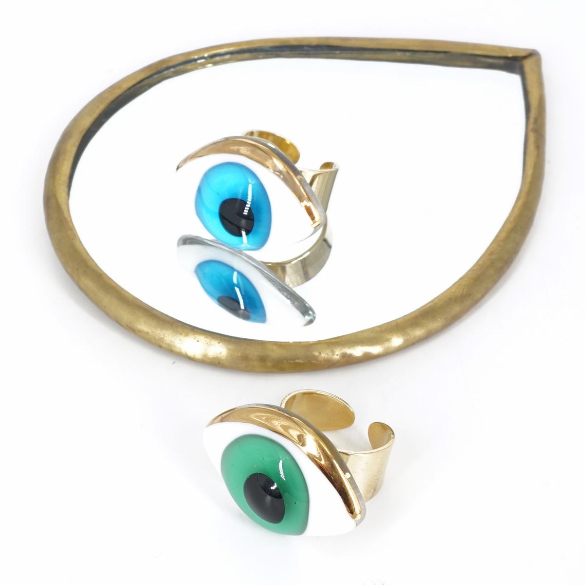 Anello occhio AZZURRO small ANELLO OCCHIO SMALL AZZURRO VETRO FUSO