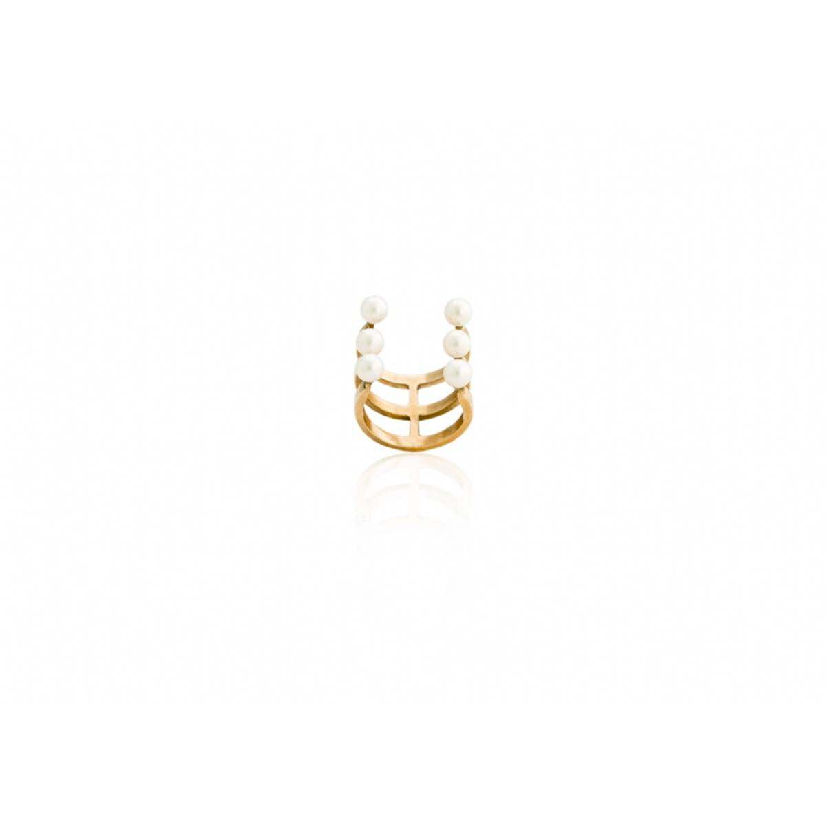 Anello aperto con 6 perle