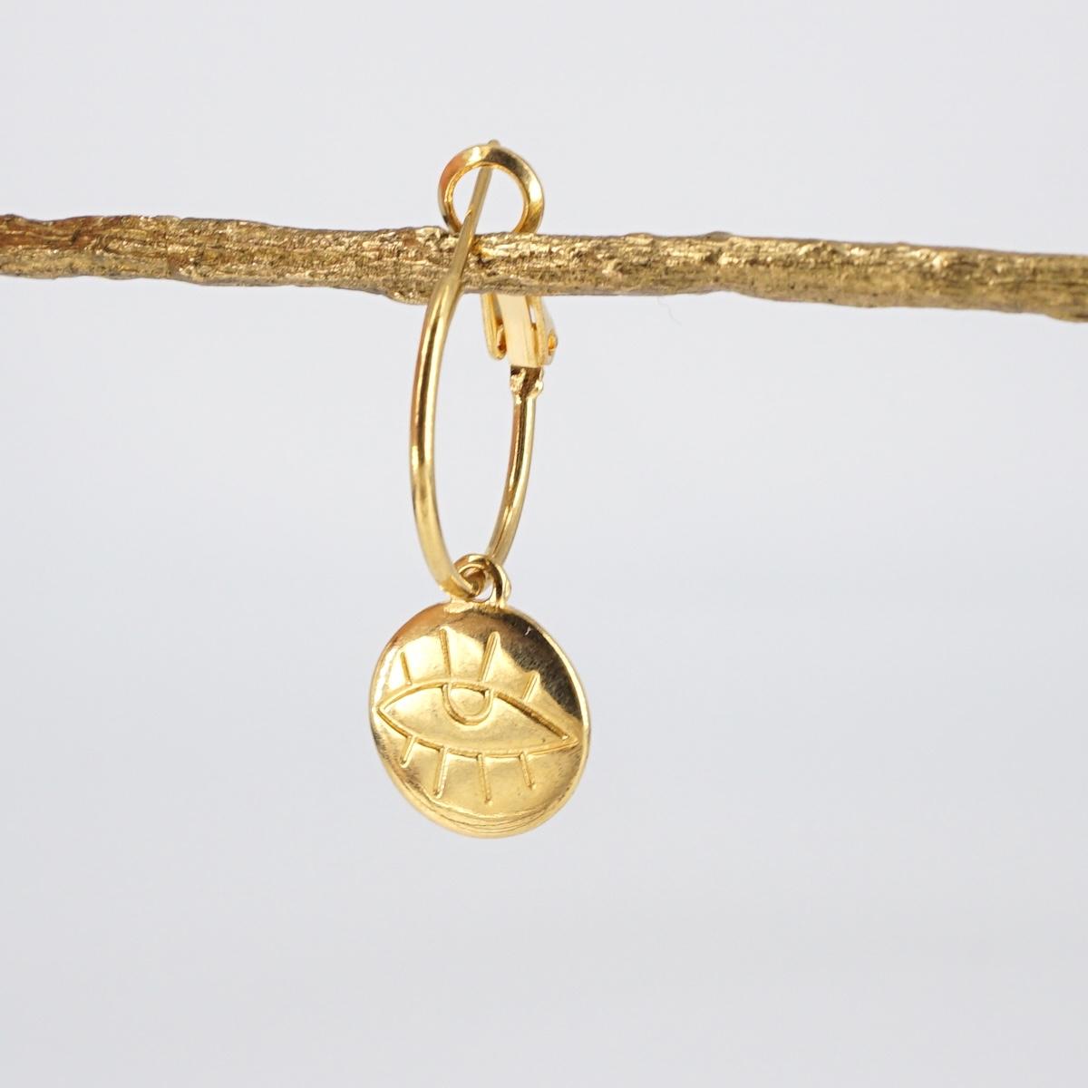 COIN EYE Hoop Earring