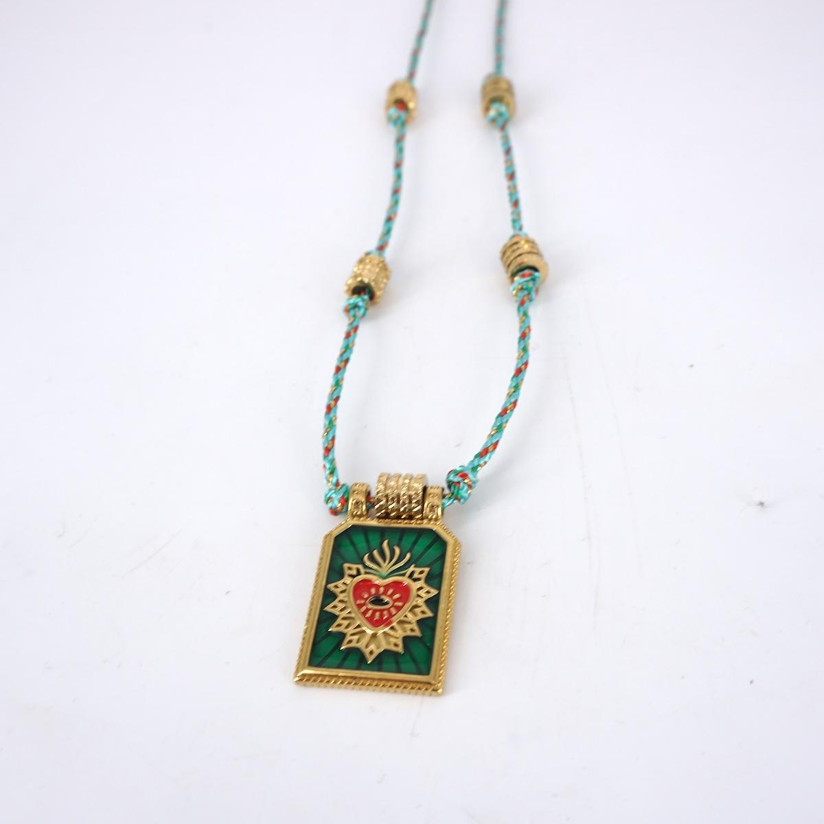 COLLANA CORDINO EX VOTO VERDE
