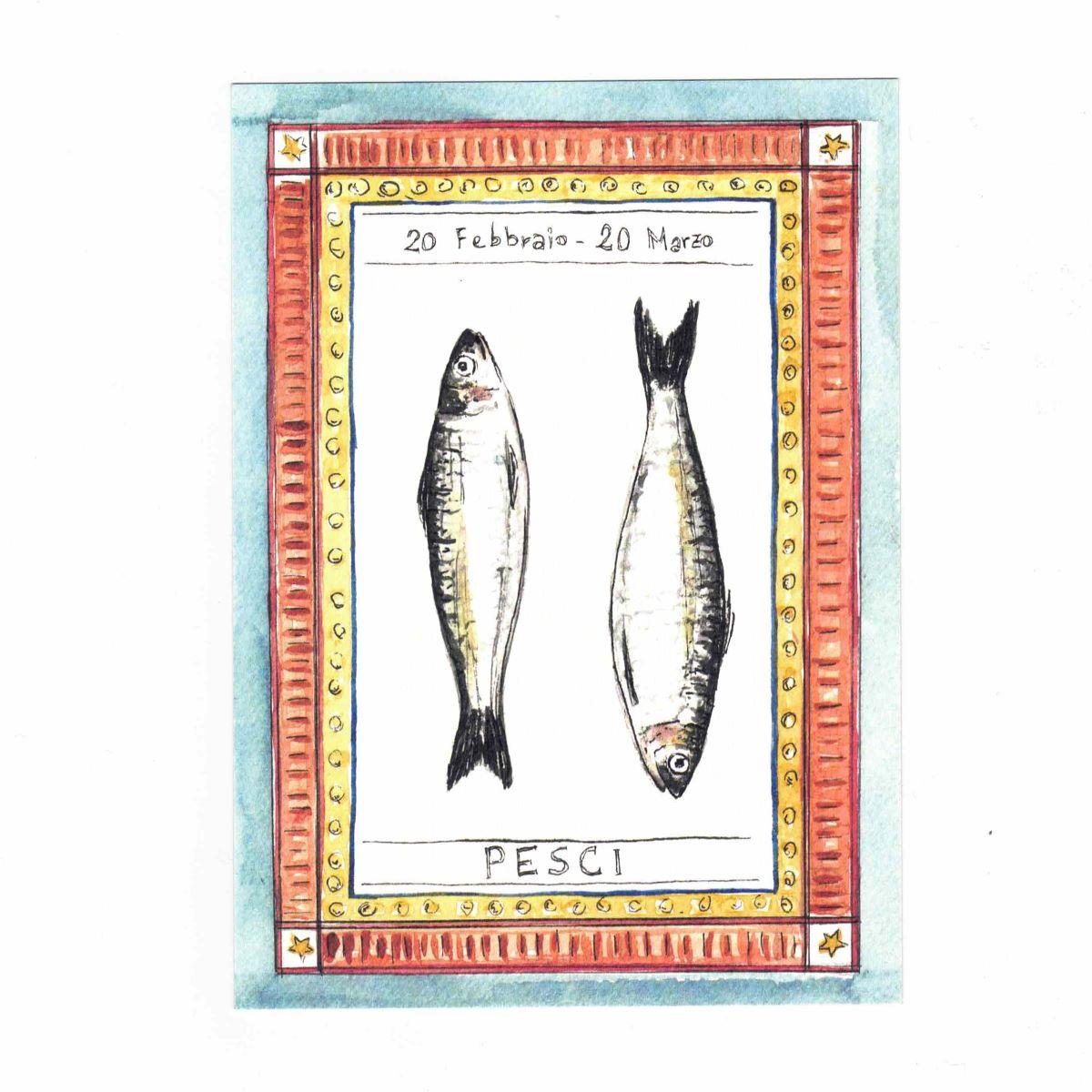Cartolina zodiaco PESCI