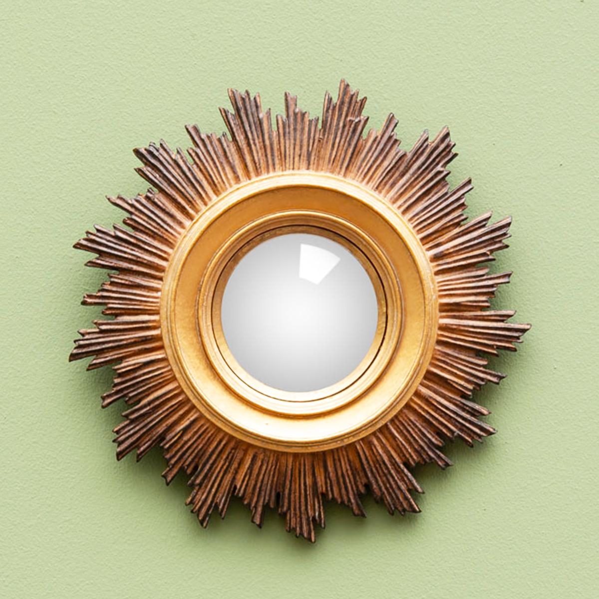 Specchio convesso ANTICO SOLE in legno