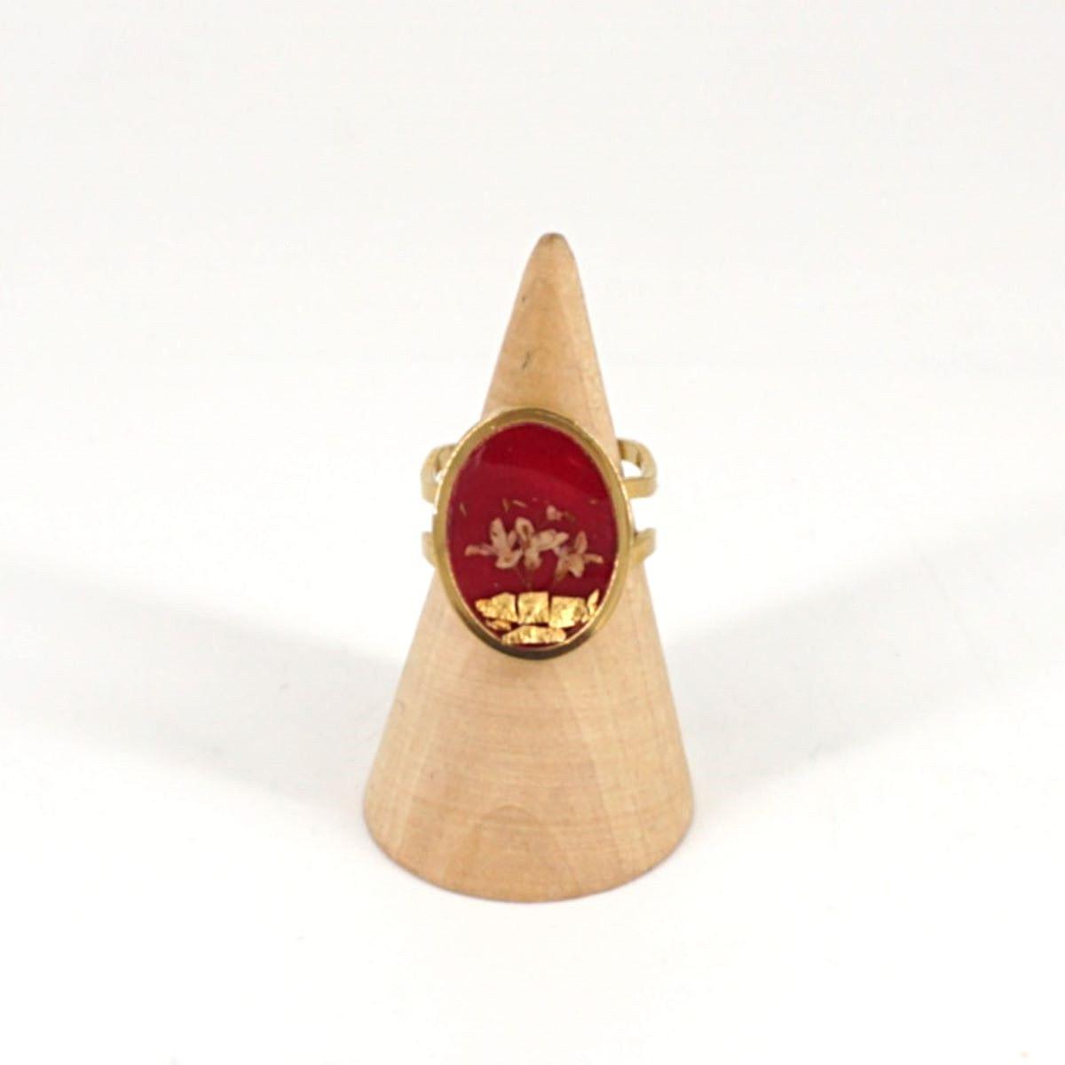 Anello ovale big Ciclamino