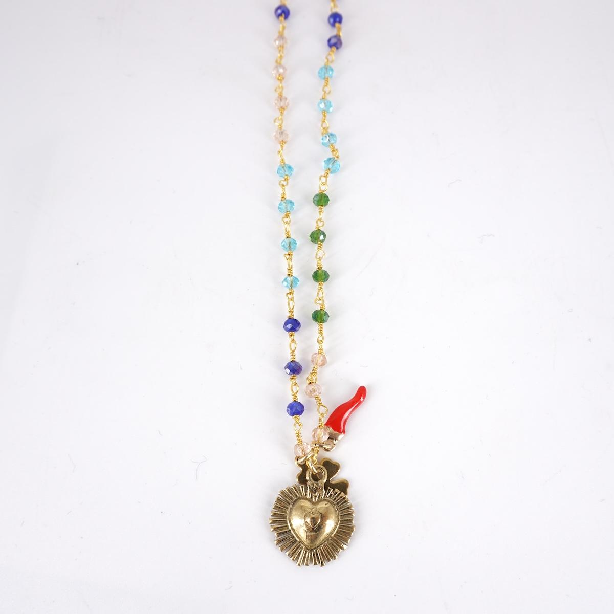 Rosario corto tre charms EX VOTO RAGGI