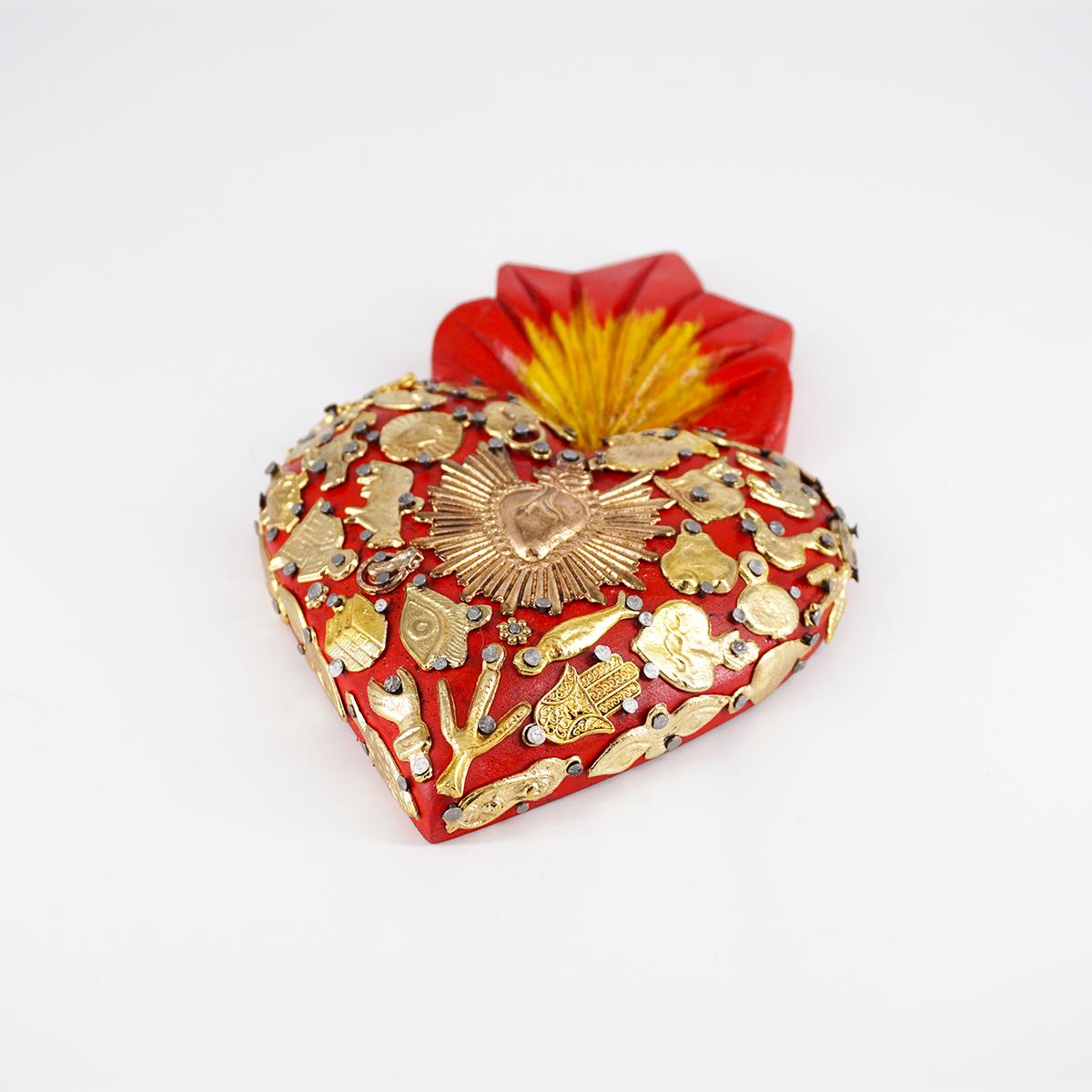 Cuore in legno large ROSSO CUORE LEGNO LARGE ROSSO ARTE FASHION MEXICO