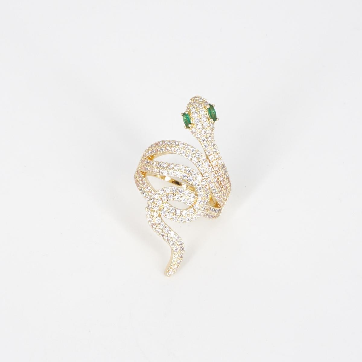 ANELLO ZIRCONI SERPE OCCHI VERDI ANELLO ZIRCONI SERPE OCCHI VERDI SOPHIE GIOIELLI