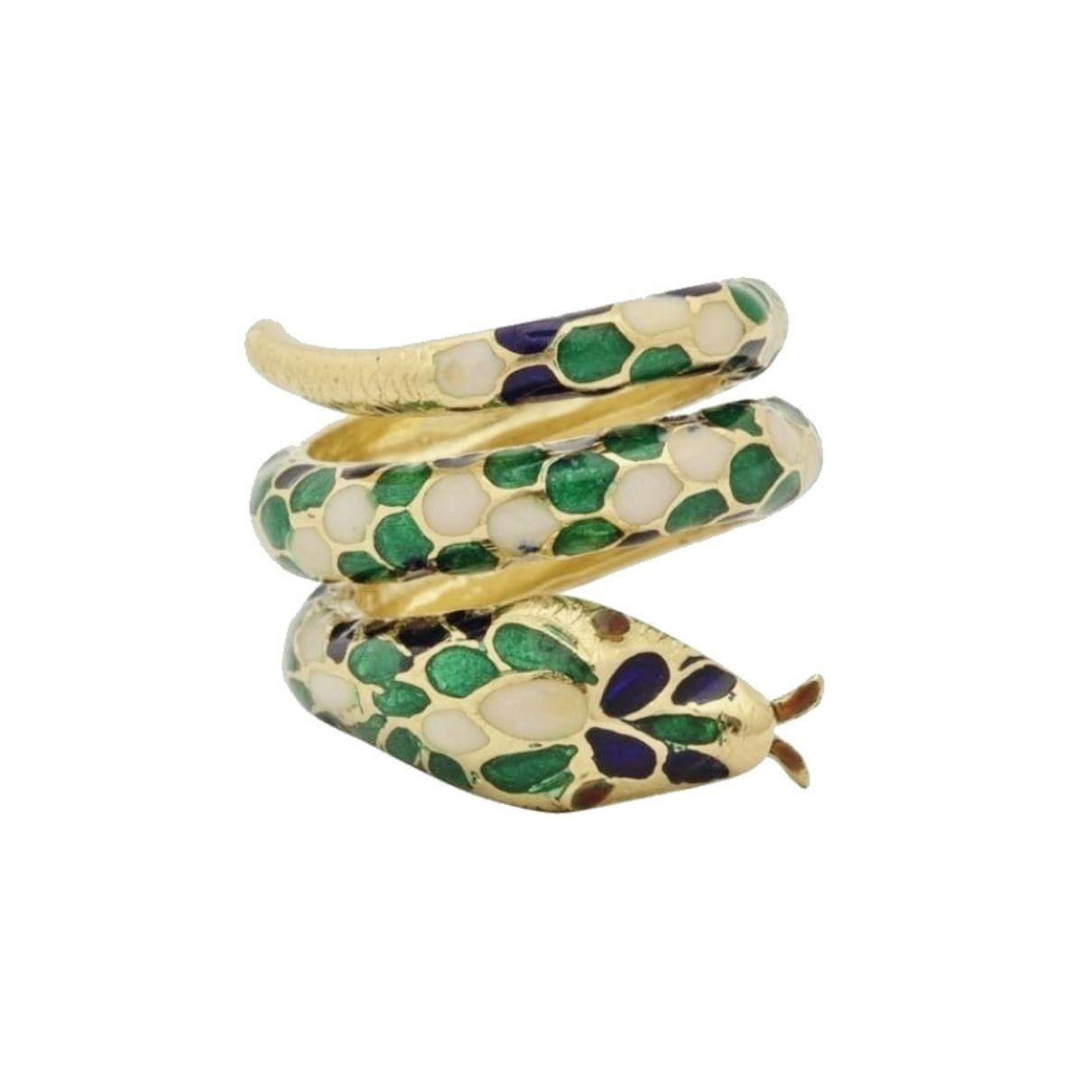 MONDO E COLORI ANELLO SERPE VERDE