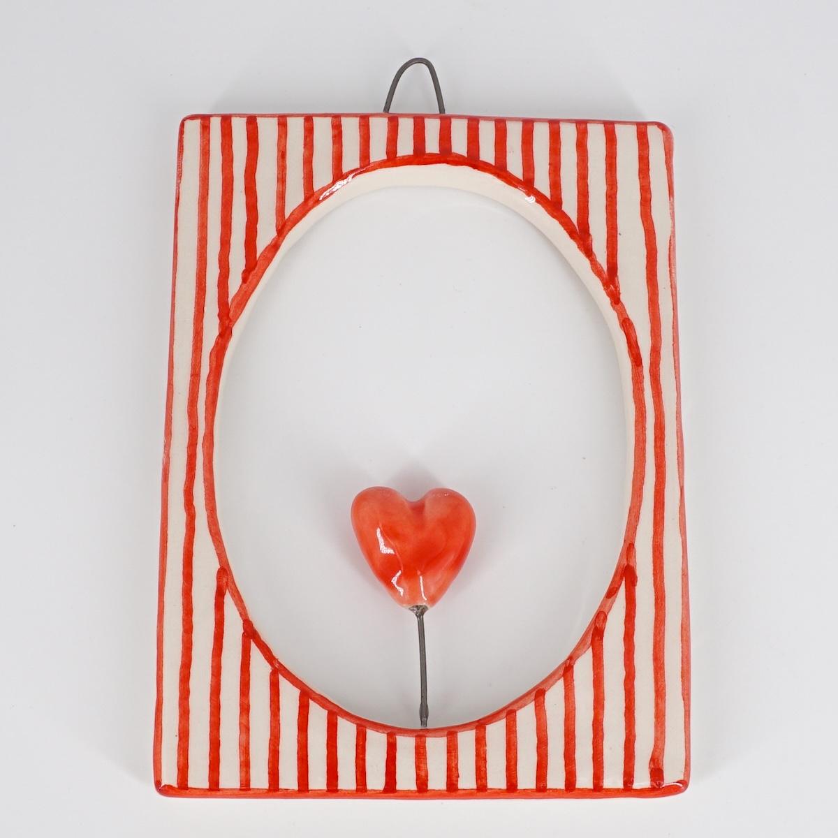 ROSSO RAMINA CORNICE S RETT.CUORE ROSSO RIGHE ROSSO