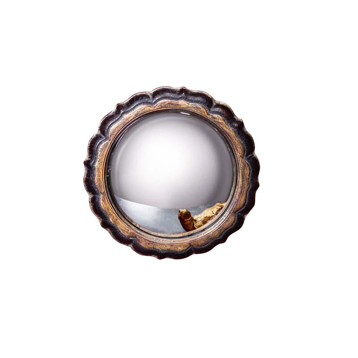 Miroir convexe FLOWER or et noir