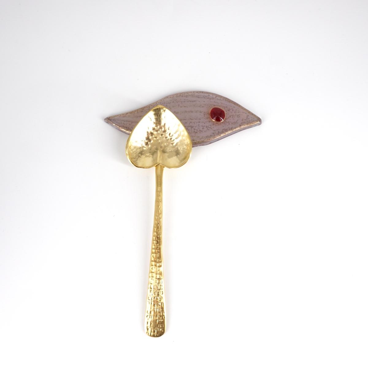 Poggiaposate FOGLIOLINA punto rosso